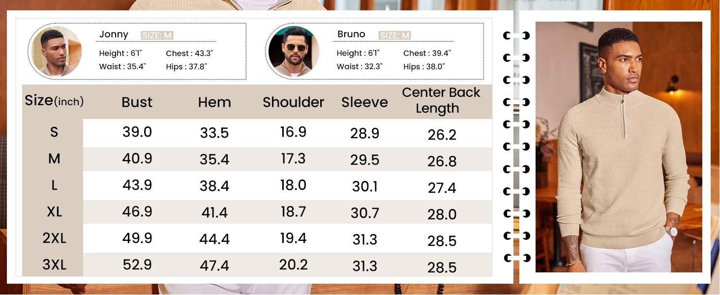 mens 1/4 zip pullover