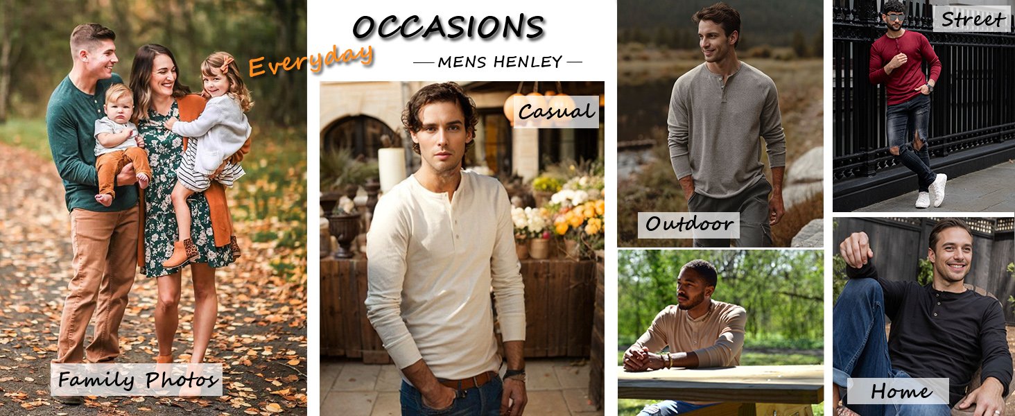 mens henley long sleeve t shirts