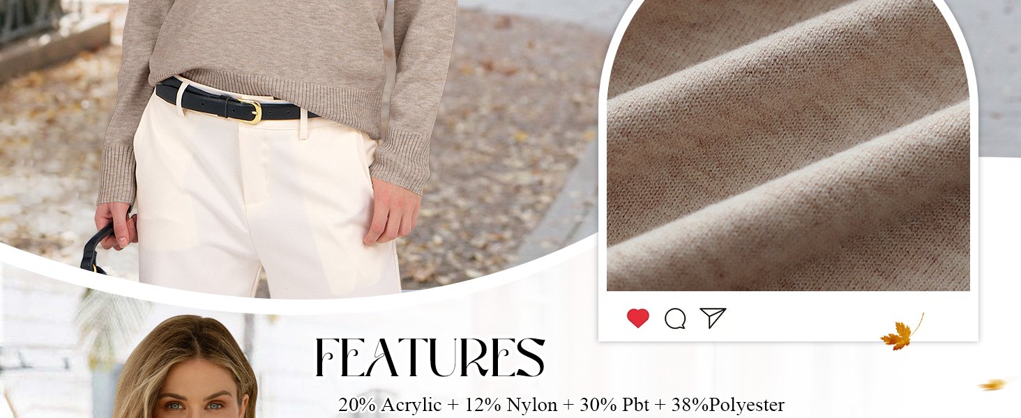 Womens Polo V Neck Long Sleeve Sweaters