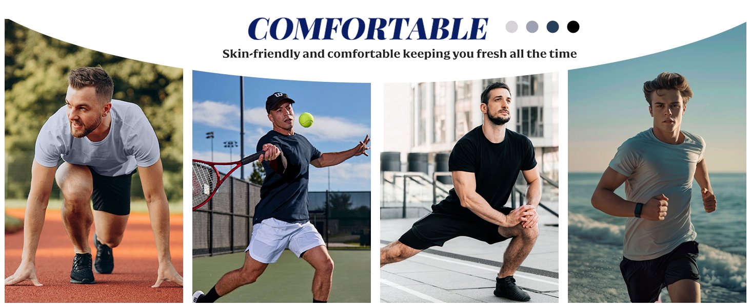 Men's T-Shirts Short Sleeve Undershirts Crew Neck Tshirt for Men Soft Breathable Shirts Classic Tees