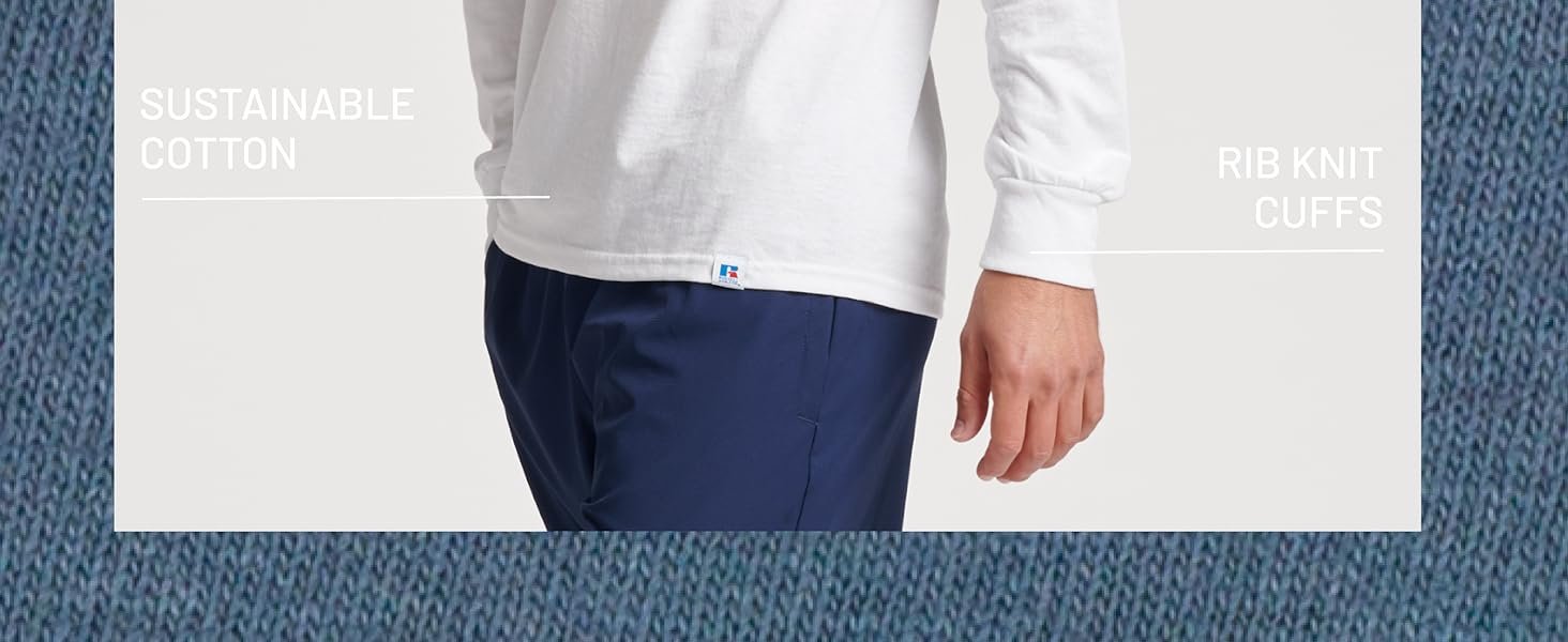 Sustainable cotton and rib knit cuffs