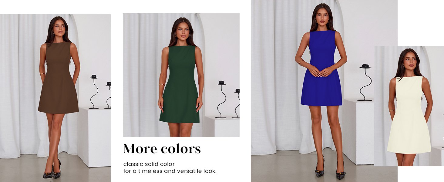 PRETTYGARDEN Cocktail Dresses for Women Wedding Guest Boat Neck Mini Dress