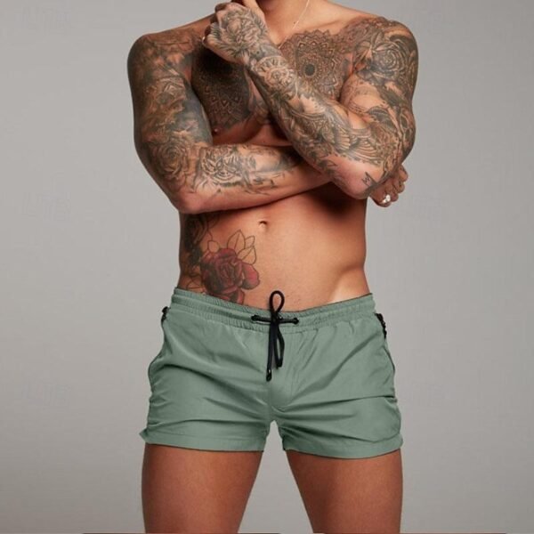 Swim Shorts with Plaid Pattern, Quick Dry, Beach Ready