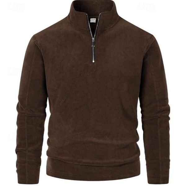 Quarter Zip Sweatshirt with Standing Collar