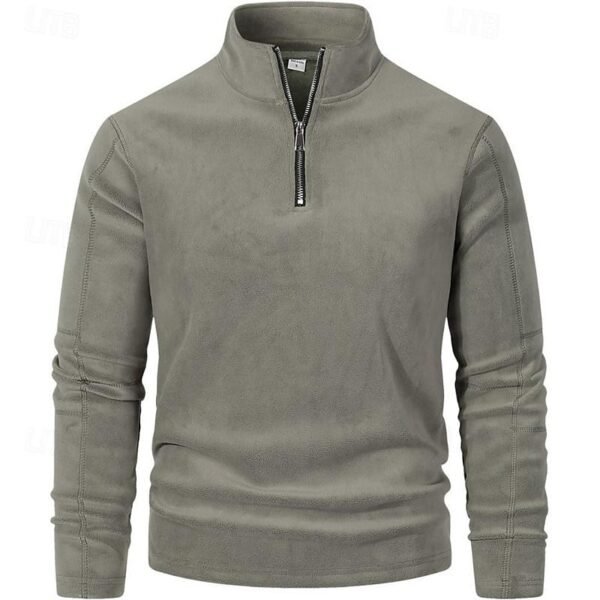 Quarter Zip Sweatshirt with Standing Collar