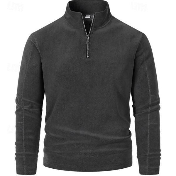 Quarter Zip Sweatshirt with Standing Collar