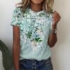 875B347B-6C0A-7BCC-1382-009F35D84370 Floral Print Custom Short Sleeve Tee