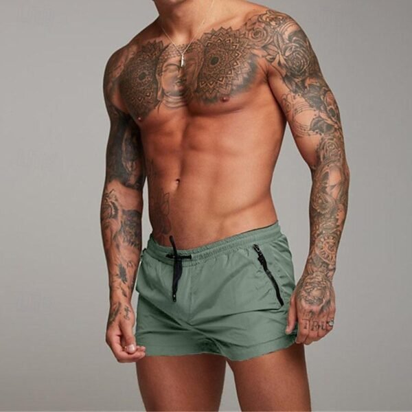 Swim Shorts with Plaid Pattern, Quick Dry, Beach Ready