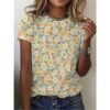 Floral Short Sleeve Casual Tee