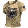 D11CD218-C4C7-3326-0F18-A434FC12D9FF Distressed Graphic Crew Neck Short Sleeve 3D Print Vintage Fashion Tee