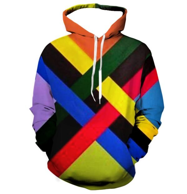 E834C1D9-0CB8-B631-4110-80E4F5C84240 Color Block Graphic Pullover Hoodie