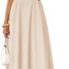 Women's Summer Sleeveless Halter Midi Dress 2025 Off Shoulder High Waist Swing Flowy Beach Long Dresses