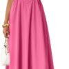 Women's Summer Sleeveless Halter Midi Dress 2025 Off Shoulder High Waist Swing Flowy Beach Long Dresses