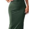 Women's Ruched Bodycon Dress Summer Casual Sleeveless Back Slit Elegant Club Evening Party Cocktail Maxi Dresses