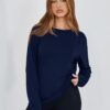 Womens Long Sleeve Oversized T Shirts Basic Crewneck Workout Tee Tops 2025 Fall Loose Fit Casual Y2K Clothes