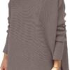 Women's Turtleneck Oversized Sweaters Long Batwing Sleeve Spilt Hem Tunic Pullover Knit Tops