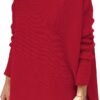 Women's Turtleneck Oversized Sweaters Long Batwing Sleeve Spilt Hem Tunic Pullover Knit Tops