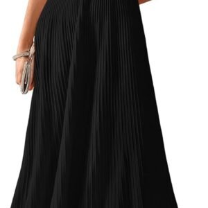 Women Tank Midi Dress Summer Crewneck Sleeveless Pleated A Line Business Casual Formal Sweater Fall Dresses 2025