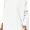 Women's Turtleneck Oversized Sweaters Long Batwing Sleeve Spilt Hem Tunic Pullover Knit Tops