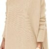 Women's Turtleneck Oversized Sweaters Long Batwing Sleeve Spilt Hem Tunic Pullover Knit Tops