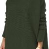 Women's Turtleneck Oversized Sweaters Long Batwing Sleeve Spilt Hem Tunic Pullover Knit Tops