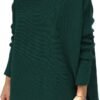 Women's Turtleneck Oversized Sweaters Long Batwing Sleeve Spilt Hem Tunic Pullover Knit Tops