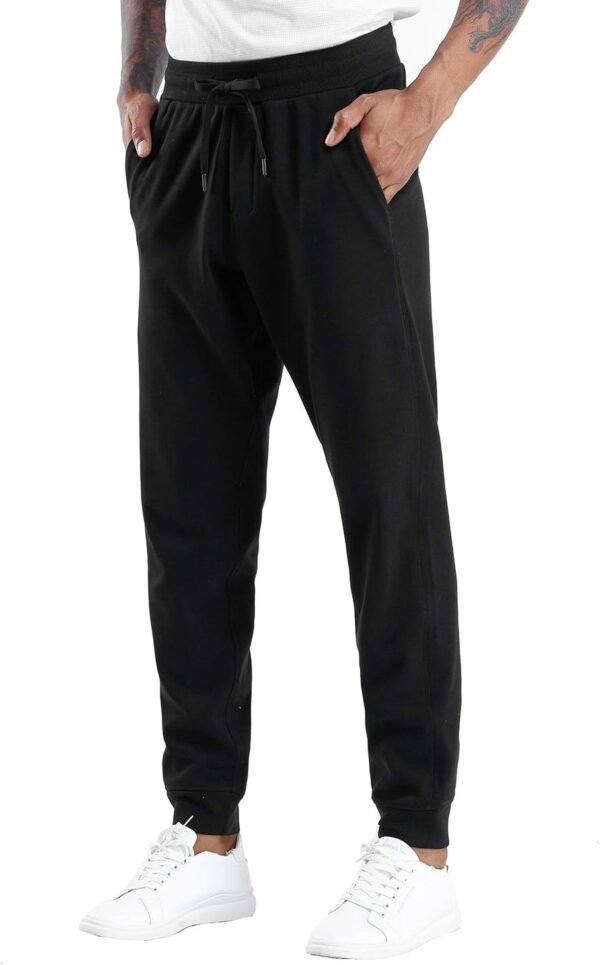 Mens' Fleece Joggers Pants with Deep Pockets in Loose-fit Style