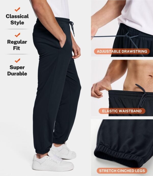 Mens Sweatpants Lightweight Athletic Pants for Workout Jogging Running Gym Dry Loose-fit Tapered Joggers