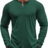 Men's Henley Shirts Long Sleeve Button T-Shirt Lightweight Fashion Casual Pullover Shirt
