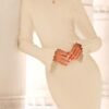 Sweater Dresses for Women 2025 Fall Bell Long Sleeve Crew Neck Bodycon Maxi Dress Winter Ribbed Knit Outfits