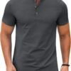Mens Henley Shirts Short Sleeve Casual Button Down Shirts Lightweight Summer Basic Tee