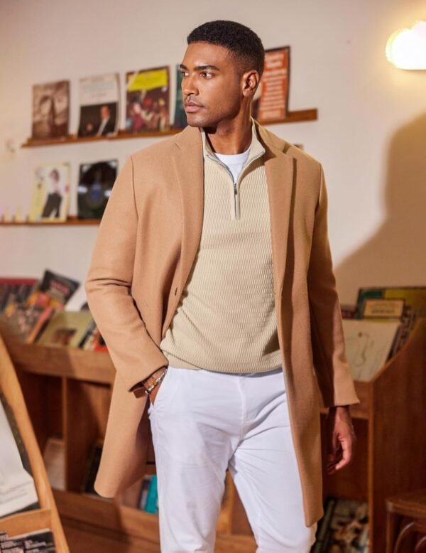 Men's Quarter Zip Sweater Slim Fit Lightweight Mock Neck Pullover Knit Texture Polo Sweaters