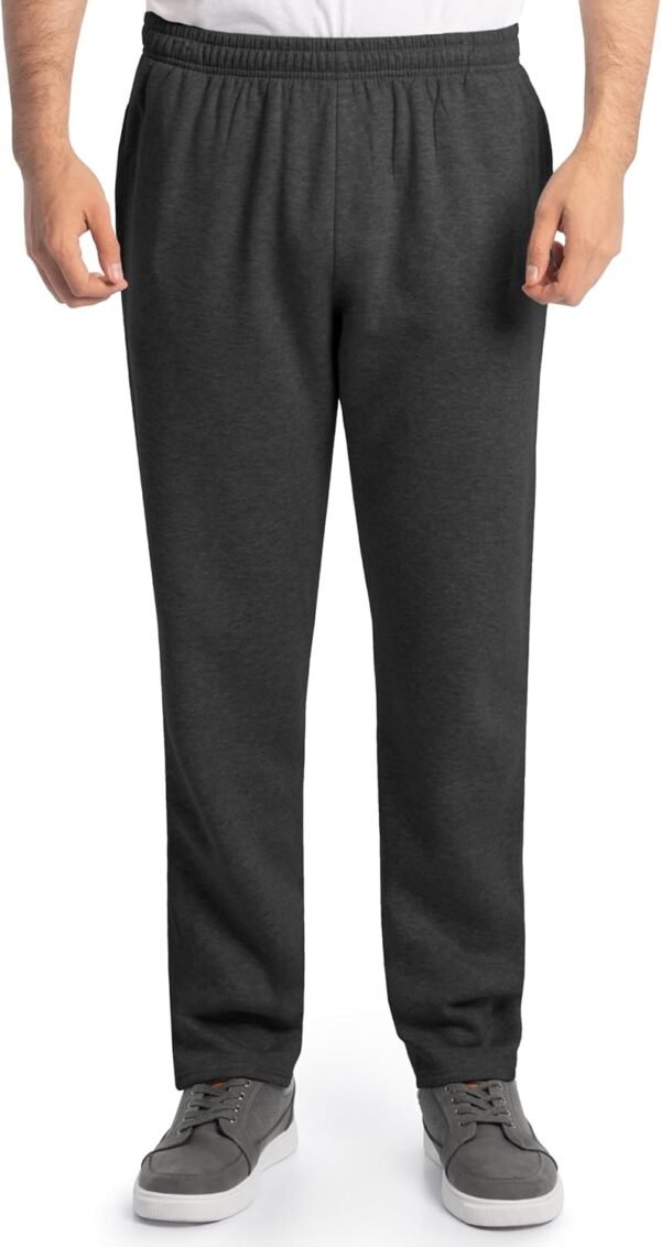 71FTrtPYLgL._AC_SL1500 Mens Eversoft Fleece Open Bottom Sweatpants with Pockets, Relaxed Fit, Moisture Wicking, Breathable