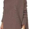 Women's Turtleneck Oversized Sweaters Long Batwing Sleeve Spilt Hem Tunic Pullover Knit Tops