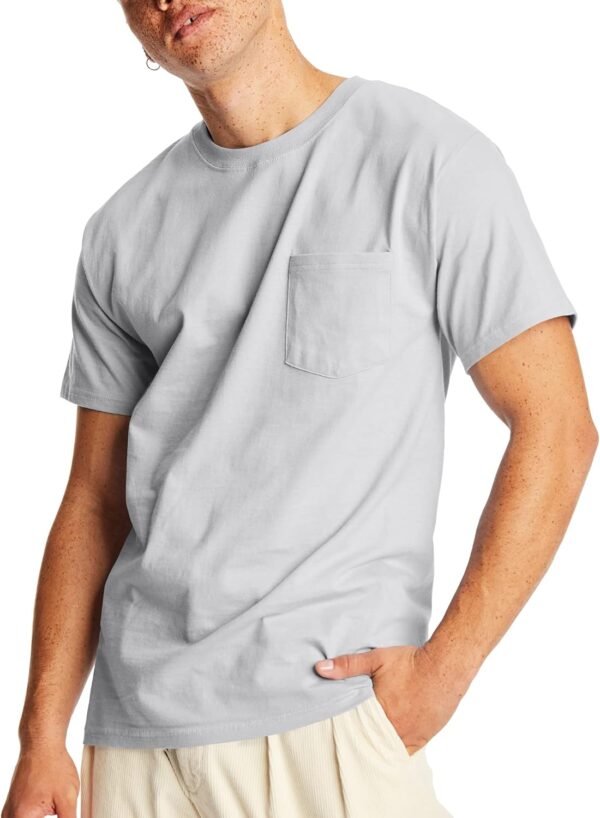 Pocket, Heavyweight Cotton Pocket Tee for Men, Full-Cut T-Shirt, 1 Or 2 Pack