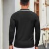 Men's Knit Polo Sweater Casual Long Sleeve Polo Sweater Lightweight Button Down Golf Pullover Sweaters