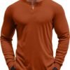 Men's Henley Shirts Long Sleeve Button T-Shirt Lightweight Fashion Casual Pullover Shirt