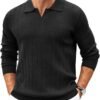 71MrVyKuTCL._AC_SL1500 Mens Sweaters Polos Long Sleeve V Neck Knit Polo Lightweight Casual Pullover Sweater
