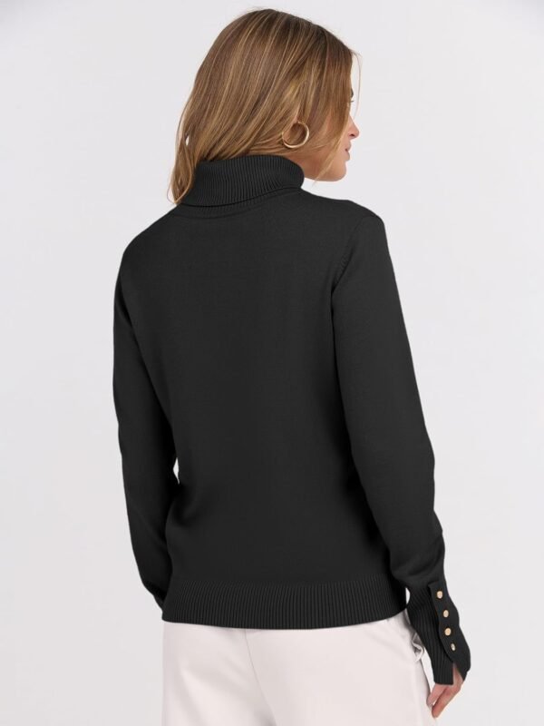 Turtleneck Sweaters for Women Long Sleeve Dressy Casual Soft Knitted Button Pullover Tops 2025 Fall Winter Clothes