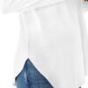 Womens Long Sleeve Shirts Loose Tunic Tops Round Neck Lightweight Side Split Casual 2025 Trendy Basic Tshirts Blouse