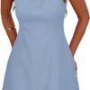 Womens Formal Short Dresses 2025 Summer Sleeveless Boat Neck A Line Elegant Mini Cocktail Party Dress