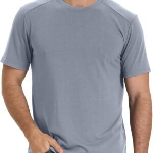 Men's T-Shirts Short Sleeve Heavyweight Crew Neck T Shirt for Men Moisture Wicking Casual Tees