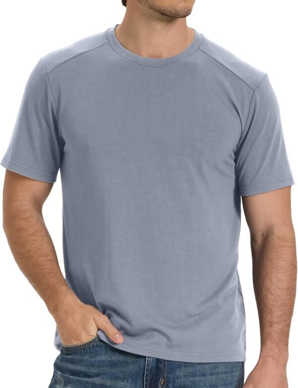 Men's T-Shirts Short Sleeve Heavyweight Crew Neck T Shirt for Men Moisture Wicking Casual Tees