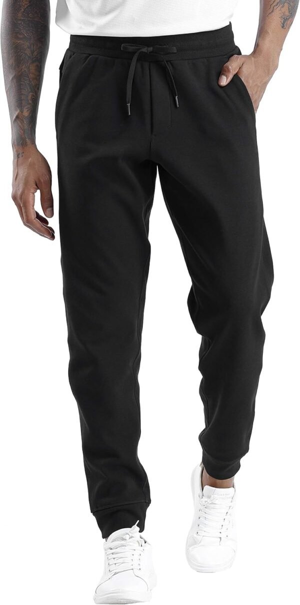 Mens' Fleece Joggers Pants with Deep Pockets in Loose-fit Style