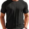 Men's T- Shirts Short Sleeve Knit Sweater Shirt Casual Crewneck Ribbed Pullover Tees