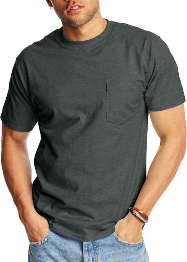 Pocket, Heavyweight Cotton Pocket Tee for Men, Full-Cut T-Shirt, 1 Or 2 Pack