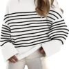 Women's Oversized Sweaters 2025 Long Sleeve Fuzzy Knit Casual Chunky Pullover Sweater Fall Outfits Clothes