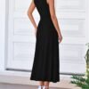 Women Tank Midi Dress Summer Crewneck Sleeveless Pleated A Line Business Casual Formal Sweater Fall Dresses 2025