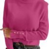 Turtleneck Sweaters for Women Long Sleeve Dressy Casual Soft Knitted Button Pullover Tops 2025 Fall Winter Clothes