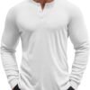Men's Henley Shirts Long Sleeve Button T-Shirt Lightweight Fashion Casual Pullover Shirt